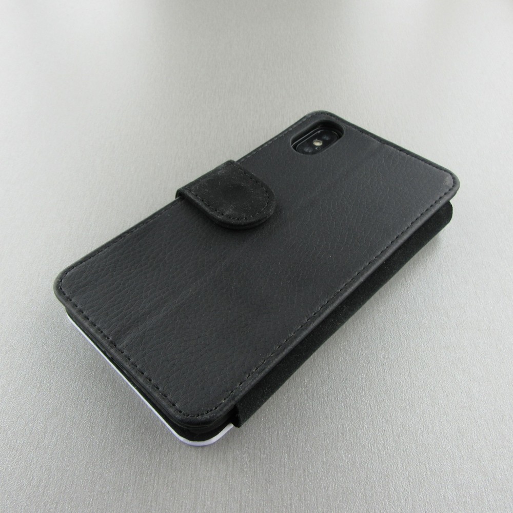 Coque iPhone X / Xs - Wallet noir Grey magic hands