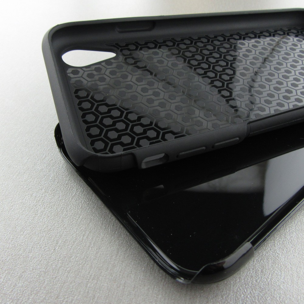 Coque iPhone XR - Hybrid Armor noir Papillon - Bleu