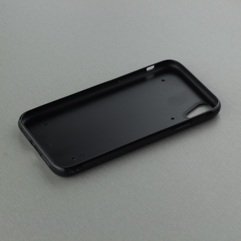 Coque iPhone XR - Silicone rigide noir Max Verstappen 2021 World Champion