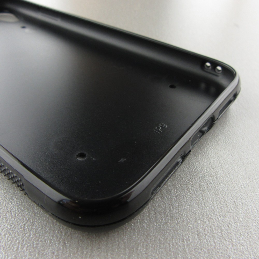 Coque iPhone XR - Silicone rigide noir Ocean Waves