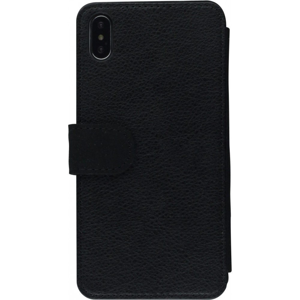 Coque iPhone XR - Wallet noir Flower Field Art