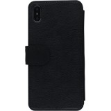 Coque iPhone XR - Wallet noir Flower Field Art