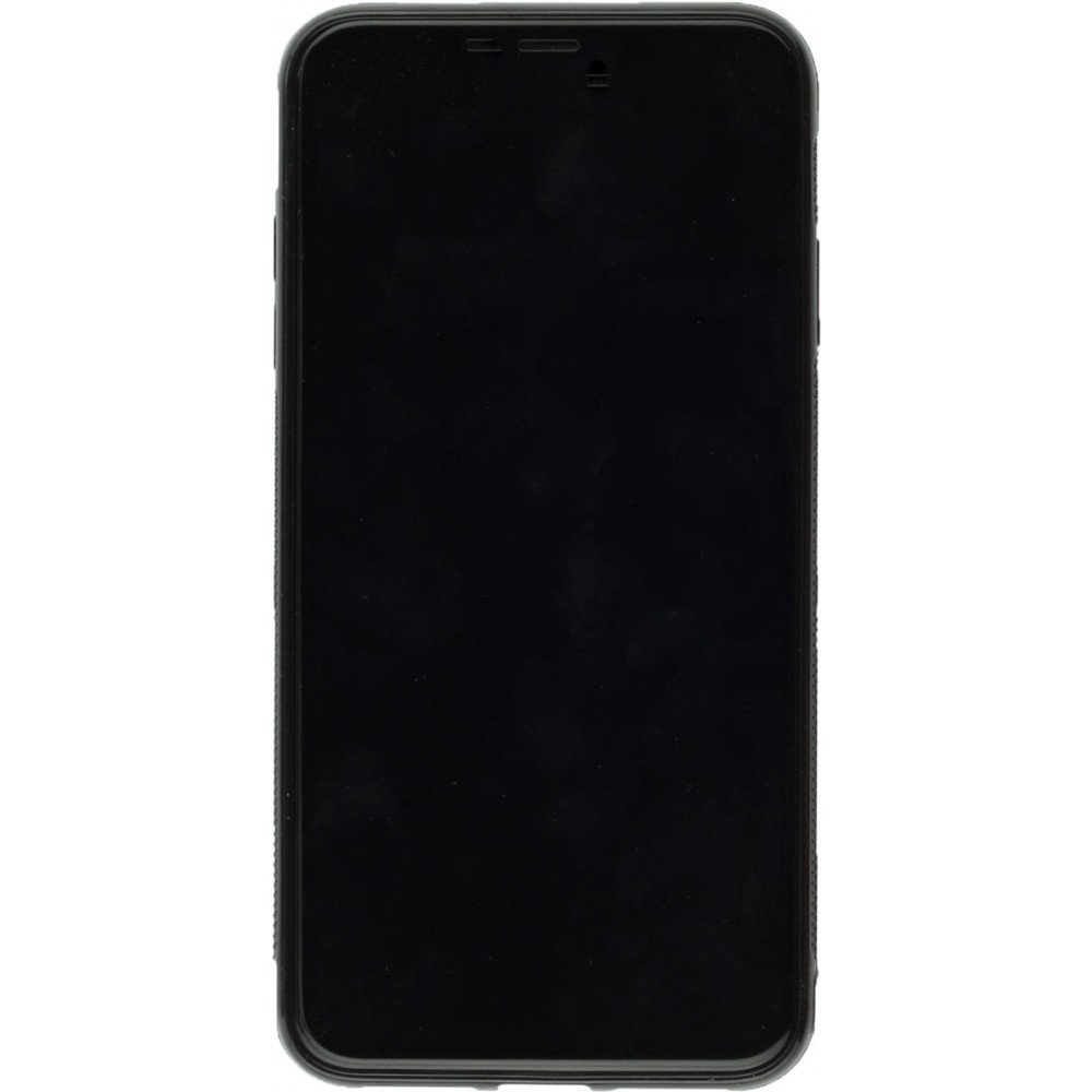 Coque iPhone Xs Max - Silicone rigide noir Valentine 2022 Black Smoke