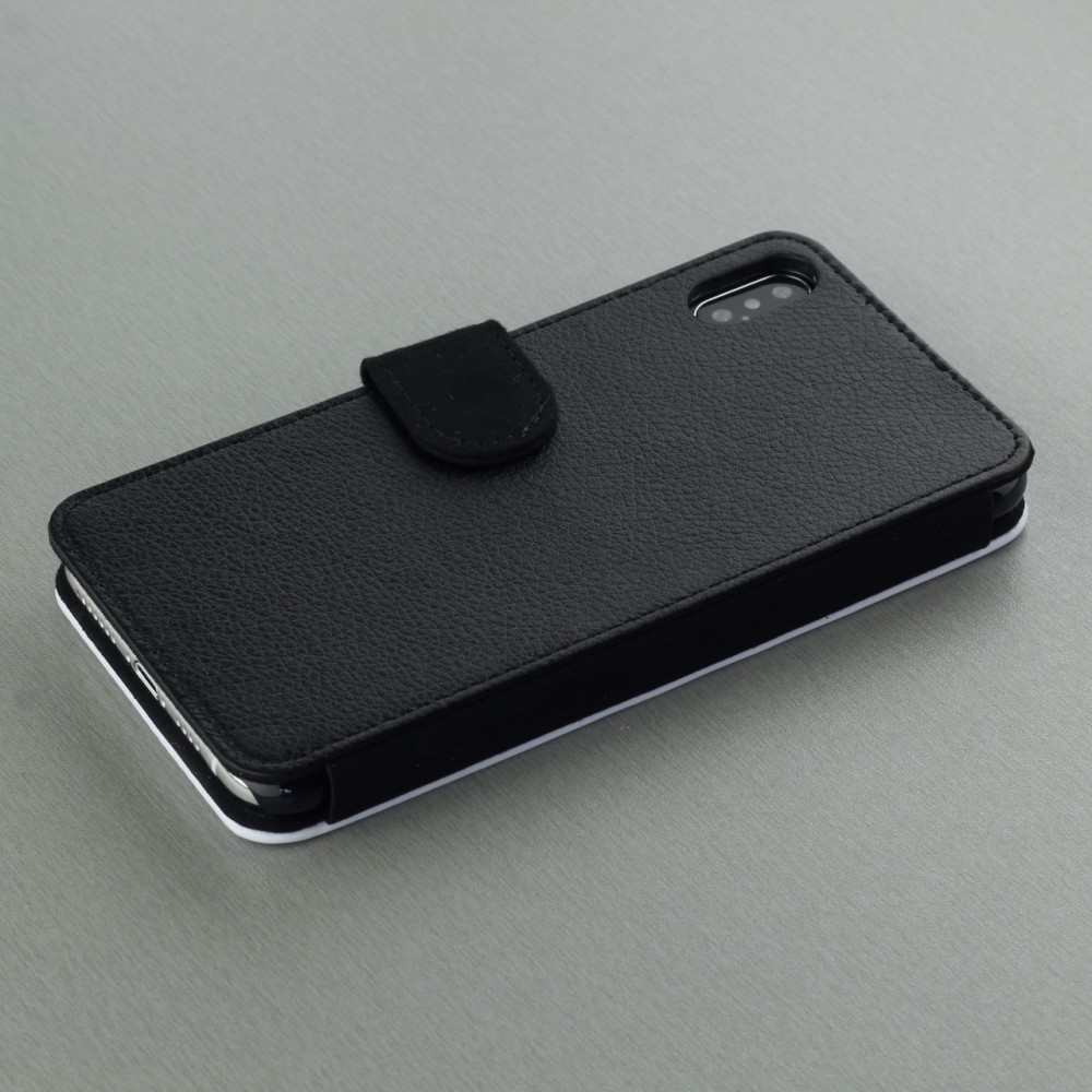 Coque iPhone Xs Max - Wallet noir Wolf Shape