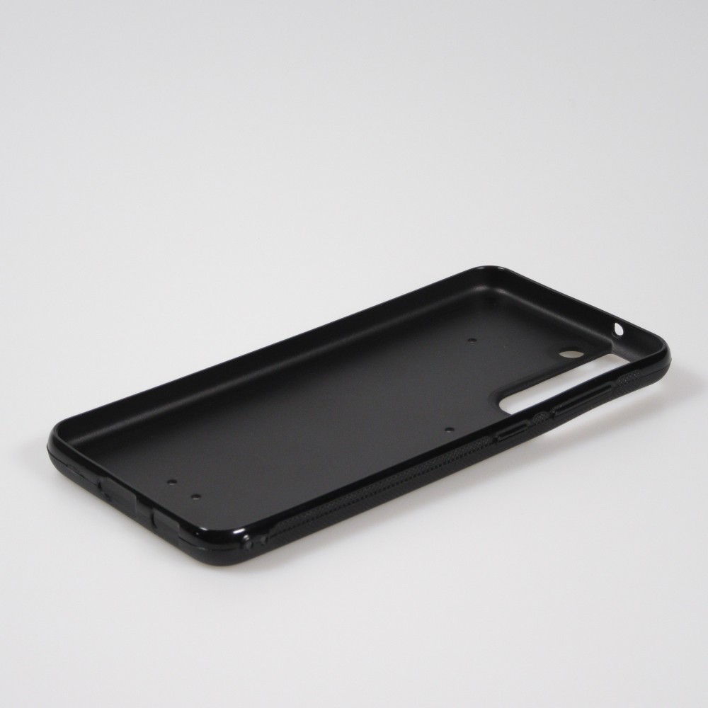 Coque Samsung Galaxy S21 FE 5G - Silicone rigide noir Marble 01