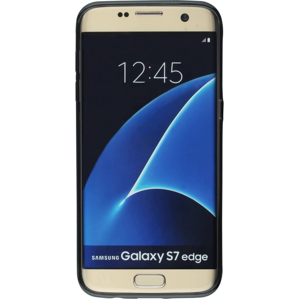 Coque Samsung Galaxy S7 edge - Silicone rigide noir Marble Black 01