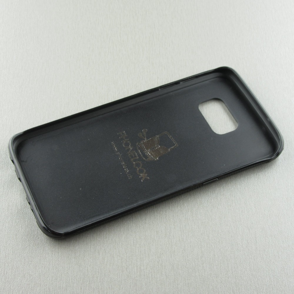 Coque Samsung Galaxy S7 edge - Silicone rigide noir Black and white Cox