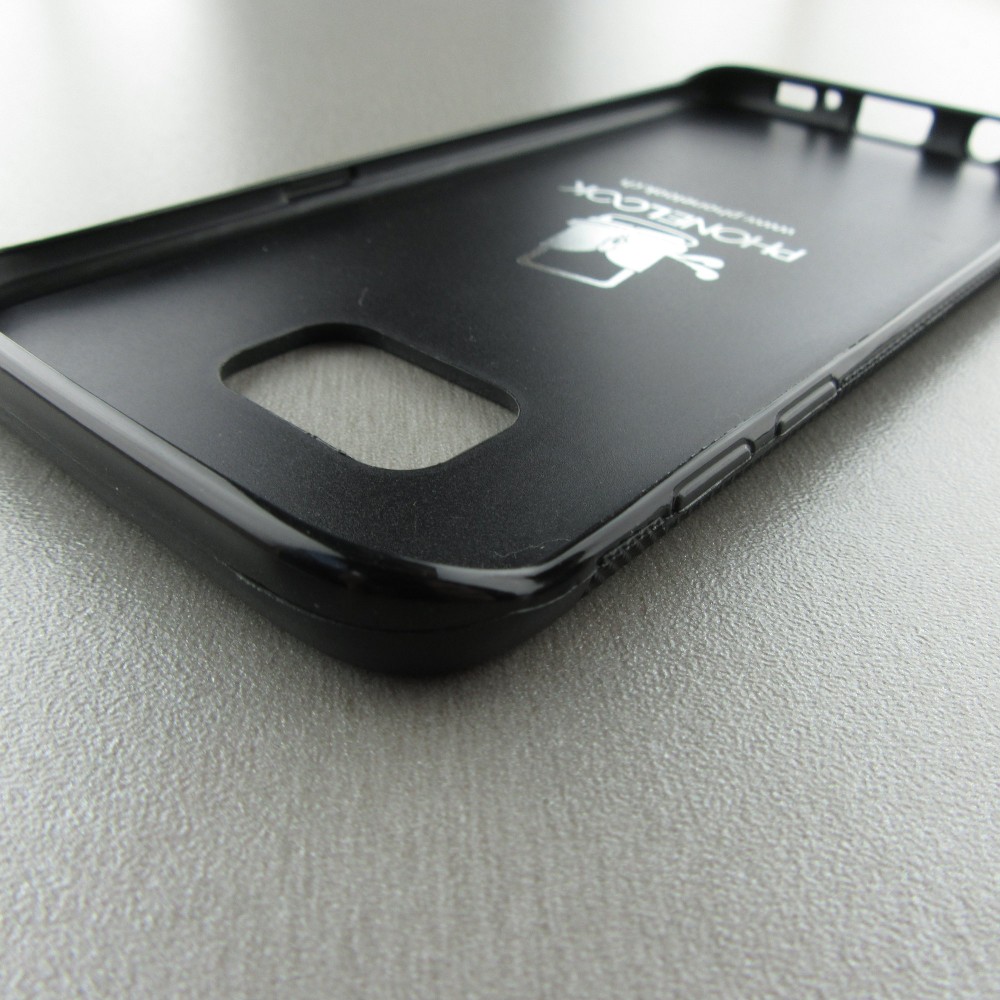 Coque Samsung Galaxy S7 edge - Silicone rigide noir Chats gris troupeau