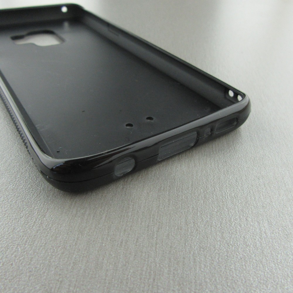 Hülle Samsung Galaxy S9 - Silikon schwarz Geometric Line red